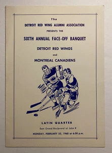 Vintage 1960 Detroit Red Wings Montreal Canadiens Banquet Dinner Program - Picture 1 of 7