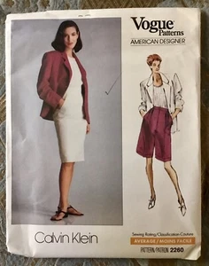 Vogue Designer Calvin Klein 2260 Pattern - Jacket Skirt Shorts Sz 18-20-22 UNCUT - Picture 1 of 3