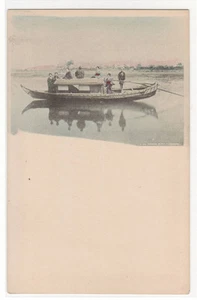 Barco Cubierto Yanebune Japón 1905c Postal Colorida a Mano - Imagen 1 de 1