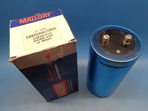 MALLORY 210000 MFD 15V 85° RADIAL CAN ALUMINUM ELECTROLYTIC SCREW TOP CAPACITOR - Picture 1 of 5