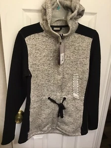 Rare ZeroXposur Woman’s Hoodie Gray Black Sweatshirt Sweater Jacket Sz M NWT - Picture 1 of 15