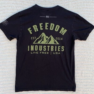 Freedom Industries Shirt Adult Medium Mens M Live Free USA Black Graphic Tee - Picture 1 of 7