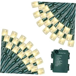 Battery Operated Christmas Lights, 33 FT 100 LED Mini String 1 Pack Warm White - Picture 1 of 7