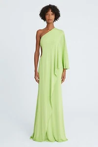 Halston One Shoulder Bodycon Cascade Jersey Gown - Picture 1 of 1