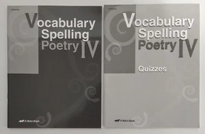 A Beka Vocabulary Spelling Poetry IV NEW Quizzes & Teacher Key 10th Grade - Imagen 1 de 2