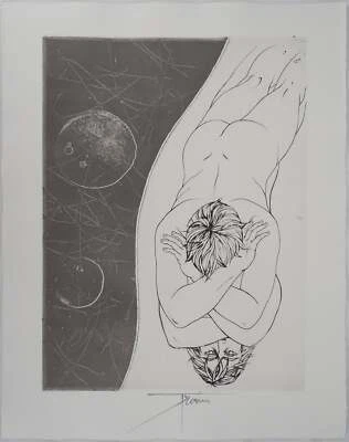 Pierre-Yves TREMOIS : Narcisse rêveur, Gravure originale signée - Photo 1/4