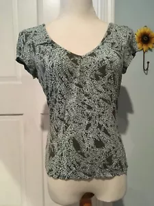 Vintage Old Navy Women's Top Hippy Stretch knit Short Sleeve v Neck Size Medium - Picture 1 of 3