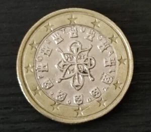 Moneta da 1 euro portogallo 2002 rara, errore conio stelle decentrate - Foto 1 di 2