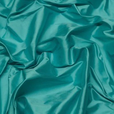 Turquoise Blue Green 100% Silk Shantung Fabric 54" Wide, By The Yard (SF-5084) - Image 1 of 4