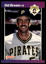 1989 Donruss Baseball Card Sid Bream Pittsburgh Pirates #252