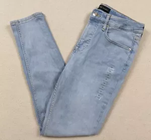 Free Assembly High Rise Skinny Jeans Light Wash Stretch Distressed Women's Sz 10 - Picture 1 of 12