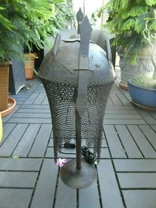 ANTIQUE NEAR EAST CHAIN MAIL HELMET LAMP REWIRED - Picture 1 of 8