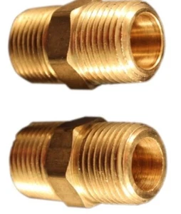 MILTON 647 2 PACK M. HEX NIPPLE 3/8" X 3/8" NPT - Picture 1 of 1