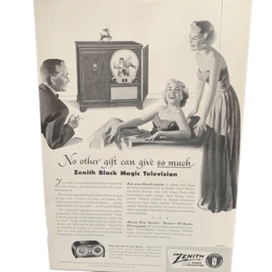 Vintage 1950 Zenith Black Magic Television Ad Advertisement - Picture 1 of 4