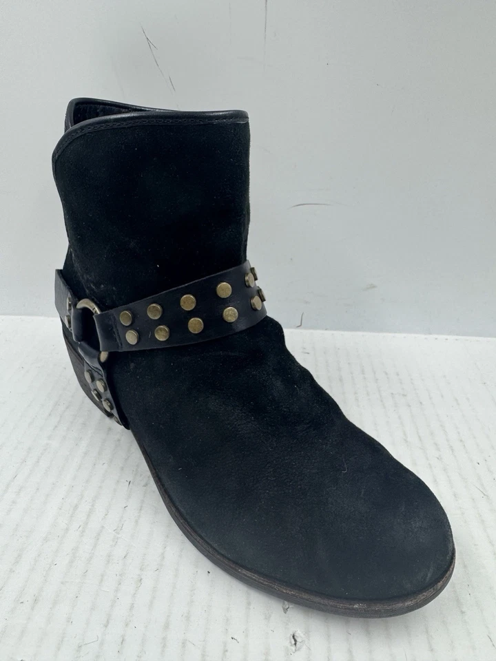 Botas Ugg Darling Para Mujer 9 Cuero Negro Arnés Pull On Botines Foto 1 de 4