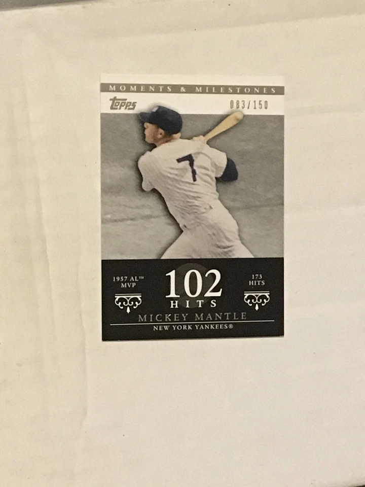 Moments & Milestones Mickey Mantle #75 2007 102 hits 83/150 Foto 1 de 1