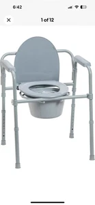 Safety Adult Bedside Commode Chair Toilet Seat Folding Bathroom. No Backrest Bar - Picture 1 of 6
