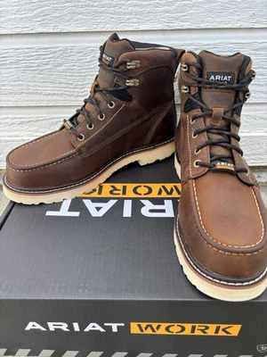 Ariat Rebar Lift 6" H20 Comp Toe Mens Sz 9 EE Distressed Brown  Work Boots - Image 1 of 4