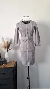 Suedette studded bodycon dress size 6 - Picture 1 of 8