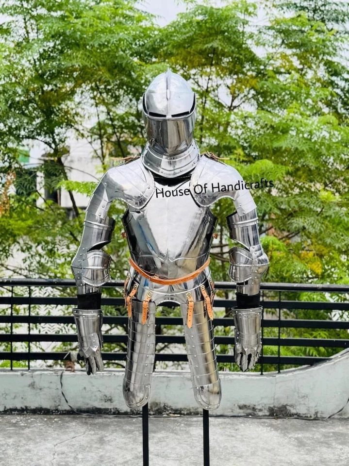 Traje de caballero armadura medieval listo para la batalla, armadura de tamaño completo armadura medieval Foto 1 de 4