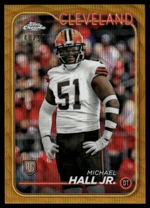 2024 Topps Chrome Michael Hall Jr. rifrattore onda oro /50 #268 Cleveland Browns - Foto 1 di 2