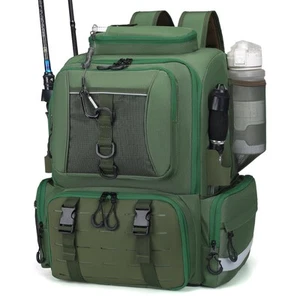 Fishing Backpack with Rod Holders, 45L Large Outdoor Fishing Bag - Bild 1 von 7