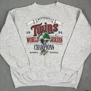 Suéter Vintage Minnesota Twins 1991 Campeón de la Serie Mundial MLB Béisbol Cuello Redondo - Imagen 1 de 11