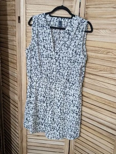 GAP Sleeveless Shirtdress Elastic/Drawstring Waist Floral Print Size XL - Picture 1 of 3