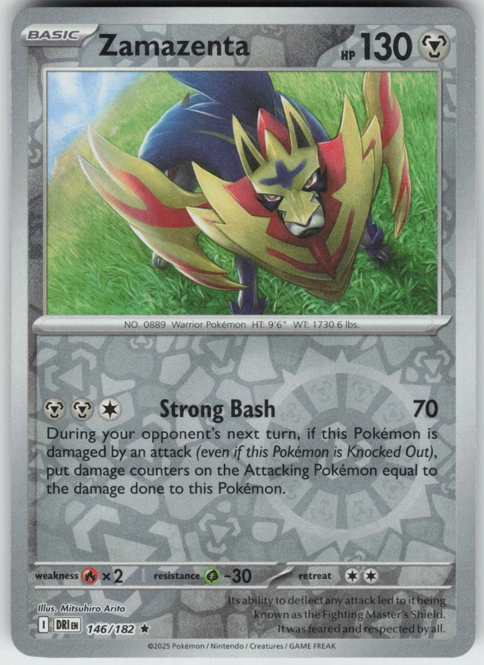 PO-01 Reverse Holo Zamazenta 146/182 Rare SV10: Destined Rivals - Image 1 of 1