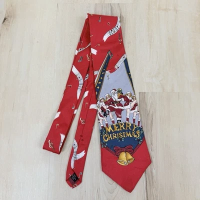 Галстук новинка Stafford 100% шелк Merry Christmas Santa праздничный красный - Изображение 1 из 4