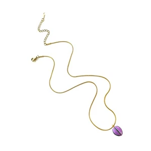 Unique Dripping Color Flower Bud Necklace Modern Stainless Steel Jewelry Gift - Picture 1 of 13