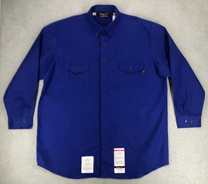 Walls FR HRC 2 Work Shirt Men Sz S 38 Reg ARC Rating Long Sleeve Button Up Blue - Picture 1 of 13