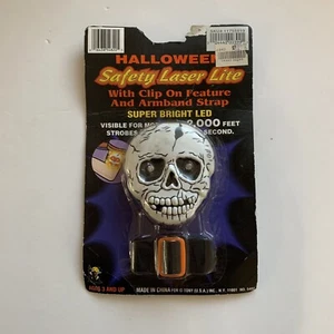Vtg Halloween Safety Laser Lite Armband Clip On Skull Tony Strobes - Picture 1 of 10