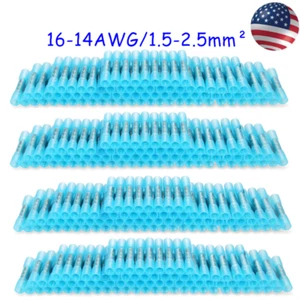 1000 piezas conectores de cable termorretráctiles impermeables azules 14-16 AWG terminales de sellado a tope - Imagen 1 de 9