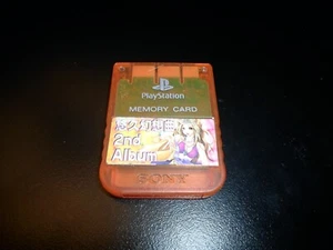 Tested ! *Orange* Playstation 1 Memory Card Japan/US PS1 RPG Anime Girl Official - Picture 1 of 3