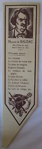 ANTIQUE BRAND PAGES ADVERTISING BOOKMARK LITERATURE HONOR by BALZAC / 1 - Picture 1 of 2
