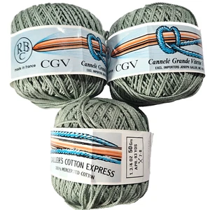 (Lote de 3) Hilo verde importado francés RBC CGV 100 % algodón galerías 50 g 93 yds - Imagen 1 de 3