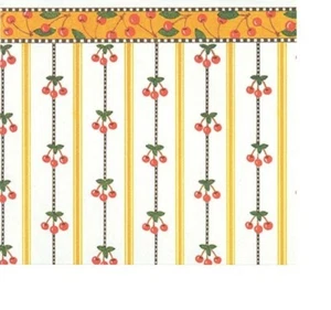 Puppenhaus Tapete Kirsch Streifen, Multi #MG159D2 - Bild 1 von 1