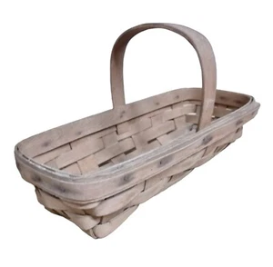 Longaberger Baskets Vintage Handwoven Rectangular with Stationary Handle 1980 - Picture 1 of 3