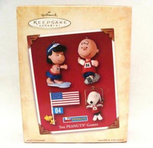 NEW 2004 The PEANUTS Games Snoopy Set of 4 Hallmark Keepsake Ornaments - Picture 1 of 4