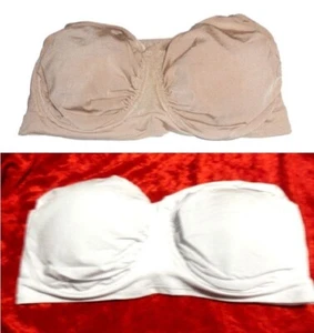 Rhonda Shear Set of 2 Strapless Underwire Bras in Nude & White Size Small - Picture 1 of 3