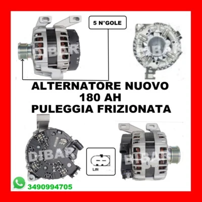 ALTERNATORE NUOVO 180AH VOLVO XC70 II 2.4 D AWD DA 07 KW120 CV163 D5244T5 147 - Immagine 1 di 2