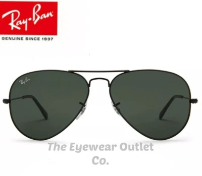 Store Display Rayban Aviator Black RB3025 Standard 58mm Large 62mm Men / Women - Image 1 of 4