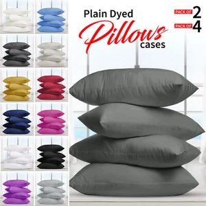 LUXURY 2, 4 X PILLOW CASES MICROFIBRE HOUSEWIFE PAIR PACK PILLOW COVER CASES UK - Picture 1 of 94