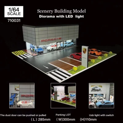 1/64 Diorama Car Garage Model LED Lighting City Parking Lot Scene Display Model - Image 1 of 4