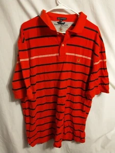 Camisa Polo Tommy Hilfiger Talla 2XL Roja Rayas Calce Clásico Para Hombre - Imagen 1 de 3