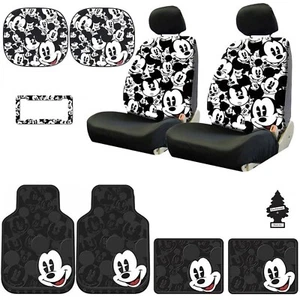 Disney Mickey Mouse Design Low Back Car Seat Covers Spring Shades Floor Mats ... - Picture 1 of 9