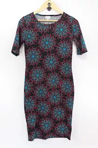 LuLaRoe Black Floral Red White and Blue Julia Dress sz XS - Picture 1 of 4