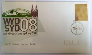 2008 WORLD YOUTH DAY LIMITED EDITION SILVER STAMP FIRST DAY COVER - Foto 1 di 1