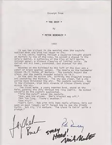 B5214: Benchley, Bisset, Nolte FIRMADO, LA carta profunda - Imagen 1 de 2
